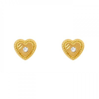 Broquel de oro 10k de corazón 6x6mm